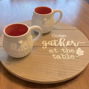 Set of Cute White Owl Ceramic Coffee Cups